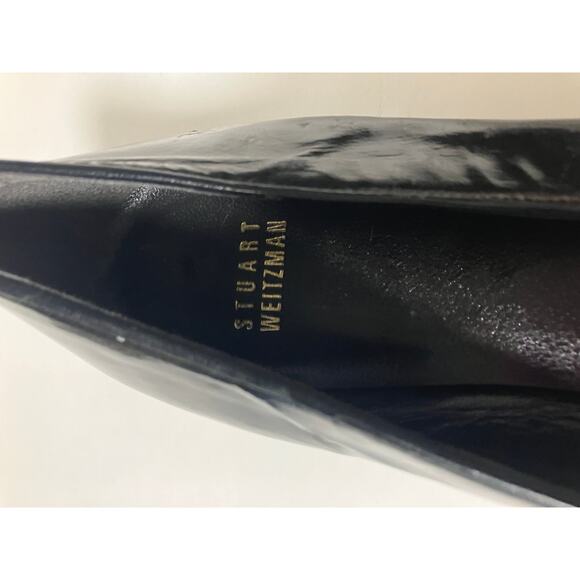 Stuart Weitzman Loafer Heels 9.5 Super Slim Dark Metallic Copper Made in Spain - Picture 3 of 7